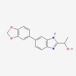 molecular formula C16H14N2O3 B5668488 1-[5-(1,3-benzodioxol-5-yl)-1H-benzimidazol-2-yl]ethanol 