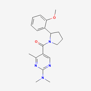 molecular formula C19H24N4O2 B5668498 5-{[2-(2-methoxyphenyl)-1-pyrrolidinyl]carbonyl}-N,N,4-trimethyl-2-pyrimidinamine 