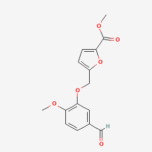 molecular formula C15H14O6 B5668502 methyl 5-[(5-formyl-2-methoxyphenoxy)methyl]-2-furoate 