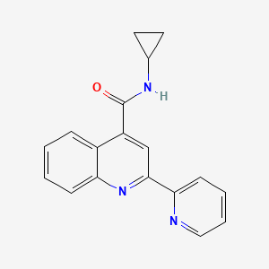 molecular formula C18H15N3O B5668512 N-cyclopropyl-2-(2-pyridinyl)-4-quinolinecarboxamide 