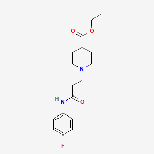 molecular formula C17H23FN2O3 B5668530 ethyl 1-{3-[(4-fluorophenyl)amino]-3-oxopropyl}-4-piperidinecarboxylate 