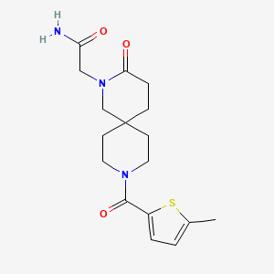 molecular formula C17H23N3O3S B5668547 2-{9-[(5-methyl-2-thienyl)carbonyl]-3-oxo-2,9-diazaspiro[5.5]undec-2-yl}acetamide 