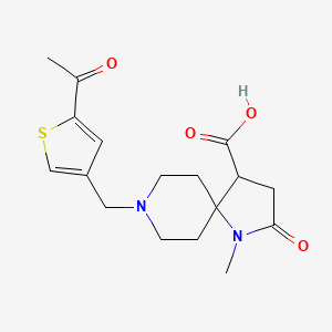 molecular formula C17H22N2O4S B5668551 8-[(5-acetyl-3-thienyl)methyl]-1-methyl-2-oxo-1,8-diazaspiro[4.5]decane-4-carboxylic acid 