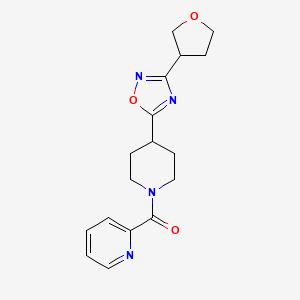 molecular formula C17H20N4O3 B5668552 2-({4-[3-(tetrahydrofuran-3-yl)-1,2,4-oxadiazol-5-yl]piperidin-1-yl}carbonyl)pyridine 