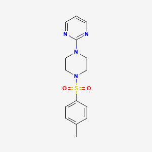 molecular formula C15H18N4O2S B5668553 2-{4-[(4-methylphenyl)sulfonyl]-1-piperazinyl}pyrimidine 