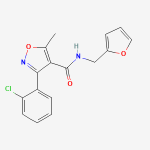 molecular formula C16H13ClN2O3 B5668567 3-(2-chlorophenyl)-N-(2-furylmethyl)-5-methyl-4-isoxazolecarboxamide 