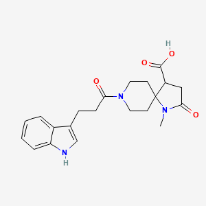 molecular formula C21H25N3O4 B5668575 8-[3-(1H-indol-3-yl)propanoyl]-1-methyl-2-oxo-1,8-diazaspiro[4.5]decane-4-carboxylic acid 