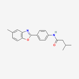 molecular formula C19H20N2O2 B5668634 3-methyl-N-[4-(5-methyl-1,3-benzoxazol-2-yl)phenyl]butanamide 