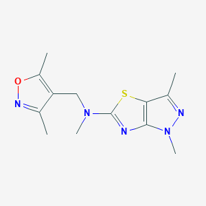 molecular formula C13H17N5OS B5668640 N-[(3,5-dimethylisoxazol-4-yl)methyl]-N,1,3-trimethyl-1H-pyrazolo[3,4-d][1,3]thiazol-5-amine 