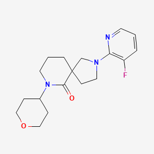 molecular formula C18H24FN3O2 B5668661 2-(3-fluoro-2-pyridinyl)-7-(tetrahydro-2H-pyran-4-yl)-2,7-diazaspiro[4.5]decan-6-one 
