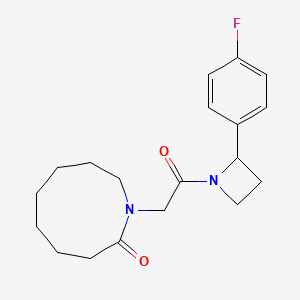 molecular formula C19H25FN2O2 B5668674 1-{2-[2-(4-fluorophenyl)azetidin-1-yl]-2-oxoethyl}azonan-2-one 