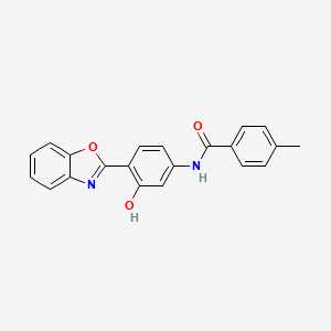 molecular formula C21H16N2O3 B5668691 N-[4-(1,3-benzoxazol-2-yl)-3-hydroxyphenyl]-4-methylbenzamide 