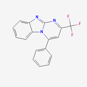 molecular formula C17H10F3N3 B5668722 4-phenyl-2-(trifluoromethyl)pyrimido[1,2-a]benzimidazole 