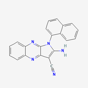 molecular formula C21H13N5 B5668728 2-amino-1-(1-naphthyl)-1H-pyrrolo[2,3-b]quinoxaline-3-carbonitrile 