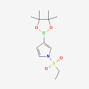 molecular formula C12H20BNO4S B566873 1-(乙磺酰基)-3-(4,4,5,5-四甲基-1,3,2-二氧杂硼环-2-基)-1H-吡咯 CAS No. 1256360-10-7
