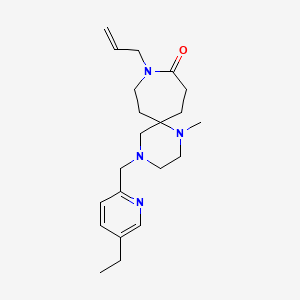molecular formula C21H32N4O B5668741 9-allyl-4-[(5-ethyl-2-pyridinyl)methyl]-1-methyl-1,4,9-triazaspiro[5.6]dodecan-10-one 