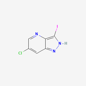 molecular formula C6H3ClIN3 B566876 6-Chloro-3-iodo-1H-pyrazolo[4,3-b]pyridine CAS No. 1352394-31-0