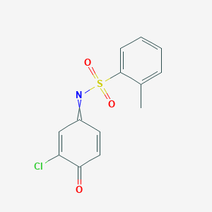 molecular formula C13H10ClNO3S B5668760 N-(3-chloro-4-oxo-2,5-cyclohexadien-1-ylidene)-2-methylbenzenesulfonamide 