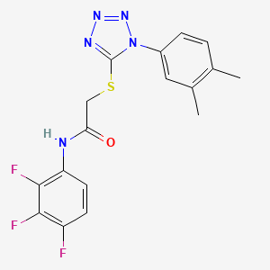 2-{[1-(3,4-dimethylphenyl)-1H-tetrazol-5-yl]thio}-N-(2,3,4-trifluorophenyl)acetamide