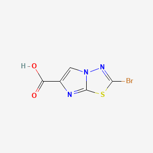 molecular formula C5H2BrN3O2S B566878 2-Bromoimidazo[2,1-b][1,3,4]thiadiazole-6-carboxylic acid CAS No. 1373253-24-7