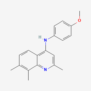 molecular formula C19H20N2O B5668807 N-(4-methoxyphenyl)-2,7,8-trimethyl-4-quinolinamine 