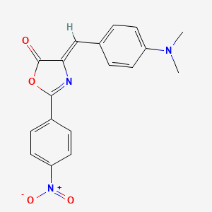 molecular formula C18H15N3O4 B5668823 4-[4-(dimethylamino)benzylidene]-2-(4-nitrophenyl)-1,3-oxazol-5(4H)-one CAS No. 66404-30-6