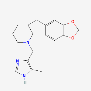 molecular formula C19H25N3O2 B5668834 3-(1,3-benzodioxol-5-ylmethyl)-3-methyl-1-[(4-methyl-1H-imidazol-5-yl)methyl]piperidine 
