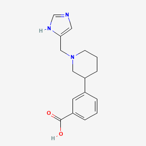 molecular formula C16H19N3O2 B5668856 3-[1-(1H-imidazol-4-ylmethyl)piperidin-3-yl]benzoic acid 