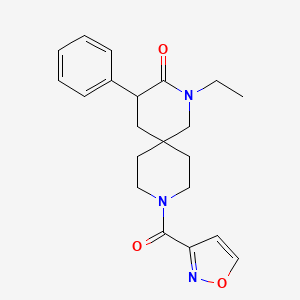 molecular formula C21H25N3O3 B5668870 2-ethyl-9-(3-isoxazolylcarbonyl)-4-phenyl-2,9-diazaspiro[5.5]undecan-3-one 