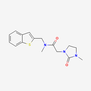 molecular formula C16H19N3O2S B5668877 N-(1-benzothien-2-ylmethyl)-N-methyl-2-(3-methyl-2-oxoimidazolidin-1-yl)acetamide 