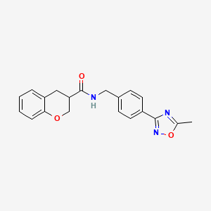 molecular formula C20H19N3O3 B5668905 N-[4-(5-methyl-1,2,4-oxadiazol-3-yl)benzyl]chromane-3-carboxamide 