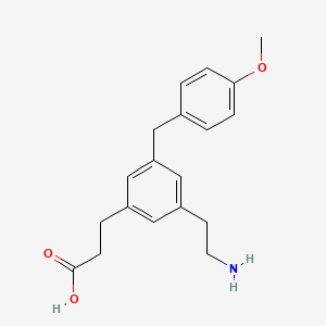 molecular formula C19H23NO3 B566891 3-(3-(2-Aminoethyl)-5-(4-methoxybenzyl)phenyl)propanoic acid CAS No. 1260741-10-3