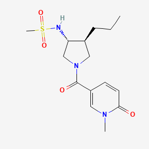molecular formula C15H23N3O4S B5668912 N-{(3R*,4S*)-1-[(1-methyl-6-oxo-1,6-dihydro-3-pyridinyl)carbonyl]-4-propyl-3-pyrrolidinyl}methanesulfonamide 