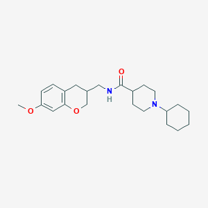 molecular formula C23H34N2O3 B5668921 1-cyclohexyl-N-[(7-methoxy-3,4-dihydro-2H-chromen-3-yl)methyl]piperidine-4-carboxamide 