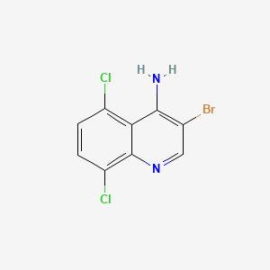 molecular formula C9H5BrCl2N2 B566893 3-Bromo-5,8-dichloroquinolin-4-amine CAS No. 1210869-98-9