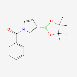 molecular formula C17H20BNO3 B566894 Phenyl(3-(4,4,5,5-tetramethyl-1,3,2-dioxaborolan-2-yl)-1H-pyrrol-1-yl)methanone CAS No. 1256360-12-9