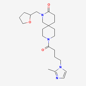 9-[4-(2-methyl-1H-imidazol-1-yl)butanoyl]-2-(tetrahydrofuran-2-ylmethyl)-2,9-diazaspiro[5.5]undecan-3-one