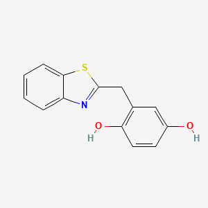 molecular formula C14H11NO2S B5668967 2-(1,3-benzothiazol-2-ylmethyl)-1,4-benzenediol 