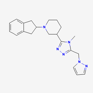 1-(2,3-dihydro-1H-inden-2-yl)-3-[4-methyl-5-(1H-pyrazol-1-ylmethyl)-4H-1,2,4-triazol-3-yl]piperidine