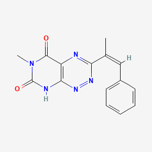 molecular formula C15H13N5O2 B5668991 6-methyl-3-(1-methyl-2-phenylvinyl)pyrimido[5,4-e][1,2,4]triazine-5,7(6H,8H)-dione 