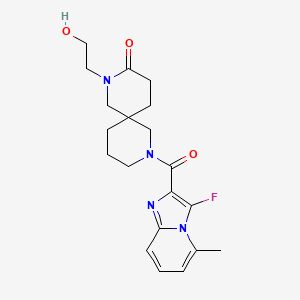 molecular formula C20H25FN4O3 B5669007 8-[(3-fluoro-5-methylimidazo[1,2-a]pyridin-2-yl)carbonyl]-2-(2-hydroxyethyl)-2,8-diazaspiro[5.5]undecan-3-one 