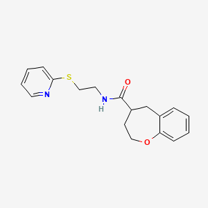 molecular formula C18H20N2O2S B5669010 N-[2-(pyridin-2-ylthio)ethyl]-2,3,4,5-tetrahydro-1-benzoxepine-4-carboxamide 
