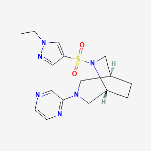 molecular formula C16H22N6O2S B5669048 (1S*,5R*)-6-[(1-ethyl-1H-pyrazol-4-yl)sulfonyl]-3-(2-pyrazinyl)-3,6-diazabicyclo[3.2.2]nonane 