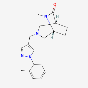 molecular formula C19H24N4O B5669060 (1S*,5R*)-6-methyl-3-{[1-(2-methylphenyl)-1H-pyrazol-4-yl]methyl}-3,6-diazabicyclo[3.2.2]nonan-7-one 