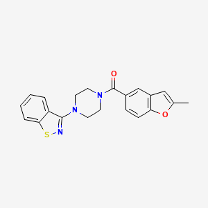 molecular formula C21H19N3O2S B5669068 3-{4-[(2-methyl-1-benzofuran-5-yl)carbonyl]-1-piperazinyl}-1,2-benzisothiazole 