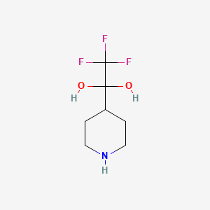 molecular formula C7H12F3NO2 B566909 2,2,2-Trifluoro-1-piperidin-4-ylethane-1,1-diol CAS No. 1268520-17-7