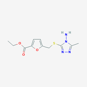 molecular formula C11H14N4O3S B5669090 ethyl 5-{[(4-amino-5-methyl-4H-1,2,4-triazol-3-yl)thio]methyl}-2-furoate 