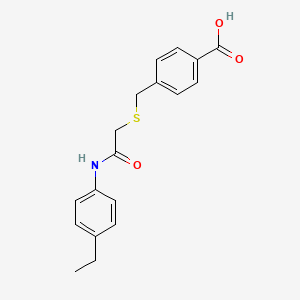 molecular formula C18H19NO3S B5669098 4-[({2-[(4-ethylphenyl)amino]-2-oxoethyl}thio)methyl]benzoic acid 