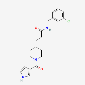 molecular formula C20H24ClN3O2 B5669113 N-(3-chlorobenzyl)-3-[1-(1H-pyrrol-3-ylcarbonyl)piperidin-4-yl]propanamide 