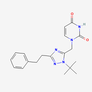molecular formula C19H23N5O2 B5669114 1-{[1-tert-butyl-3-(2-phenylethyl)-1H-1,2,4-triazol-5-yl]methyl}pyrimidine-2,4(1H,3H)-dione 
